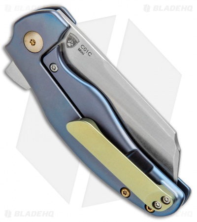 Kizer Mini Sheepdog C01C Frame Lock Flipper Knife Blue Titanium (2.6" Satin)