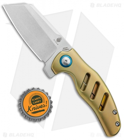 Kizer Mini Sheepdog C01C Frame Lock Flipper Knife Gold Titanium (2.6" Satin)