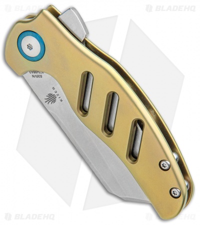 Kizer Mini Sheepdog C01C Frame Lock Flipper Knife Gold Titanium (2.6" Satin)