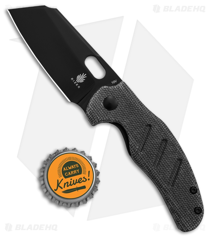 Kizer Mini Sheepdog C01C Liner Lock Black Canvas Micarta (2.6" Black 10V)