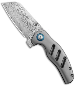 Kizer Mini Sheepdog C01C Frame Lock Knife Titanium (2.6" Vinland Damasteel)