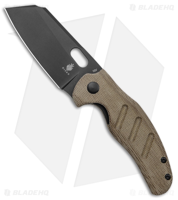 Kizer Sheepdog | Green Micarta + Thumb Hole | Blade HQ