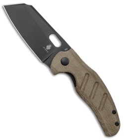 Kizer Vanguard Sheepdog Liner Lock Thumb Hole Knife Green Micarta (3.25" 10V)