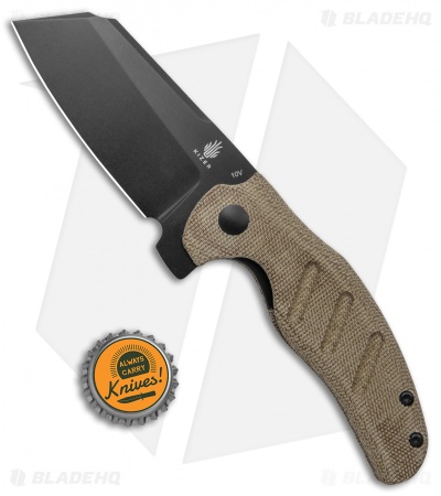 Kizer Vanguard Sheepdog Liner Lock Knife Green Micarta (3.25" Black 10V)