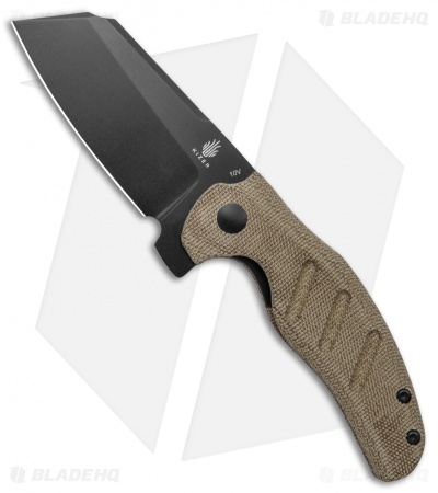 Kizer Vanguard Sheepdog Liner Lock Knife Green Micarta (3.25" Black 10V)