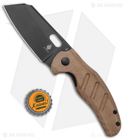 Kizer Vanguard Sheepdog  Liner Lock Thumb Hole Natural Micarta (3.25" Black 10V)