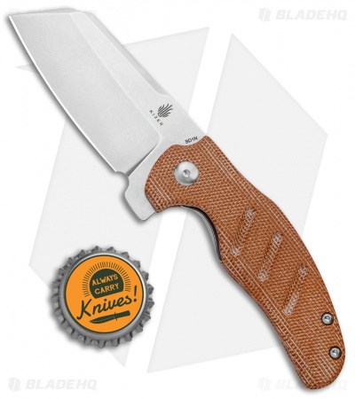Kizer Vanguard Mini Sheepdog Knife Natural Micarta (2.6" Stonewash)