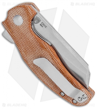 Kizer Vanguard Mini Sheepdog Knife Natural Micarta (2.6" Stonewash)
