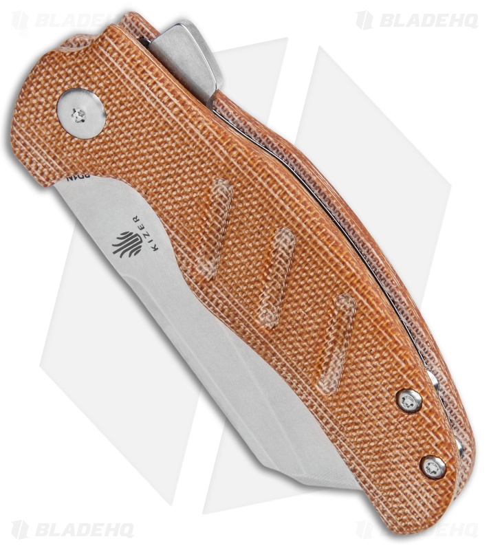 Kizer Mini Sheepdog Folding Cleaver Knife Brown Micarta/SW Blade HQ