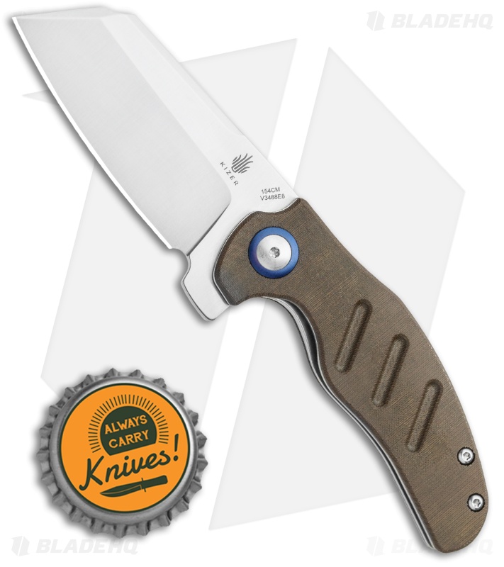 Kizer Vanguard Mini Sheepdog Green Micarta Blade HQ