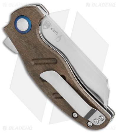 Kizer Vanguard Mini Sheepdog Knife Green Micarta (2.6" Satin)