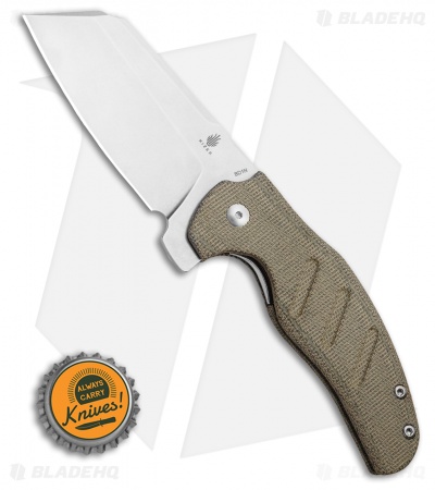 Kizer Vanguard Sheepdog Liner Lock Knife Green Micarta  (3.2" Stonewash)