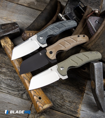 Kizer Vanguard Sheepdog Liner Lock Knife Green Micarta  (3.2" Stonewash)