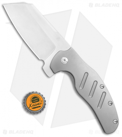 Kizer Vanguard Sheepdog C01-XL Frame Lock Knife Titanium  (4" Satin) KI5488