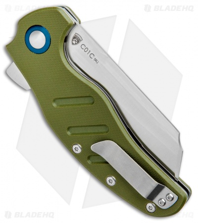 Kizer Vanguard Sheepdog XL C01C Liner Lock Knife Green G-10 (4" Satin)