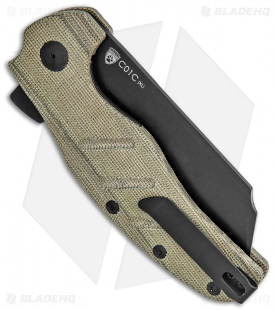 Kizer Vanguard Sheepdog XL C01C Liner Lock Knife Green Micarta (4" Black)