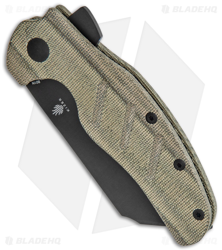 Kizer Vanguard Sheepdog XL C01C Liner Lock Knife Green Micarta (4" Black)
