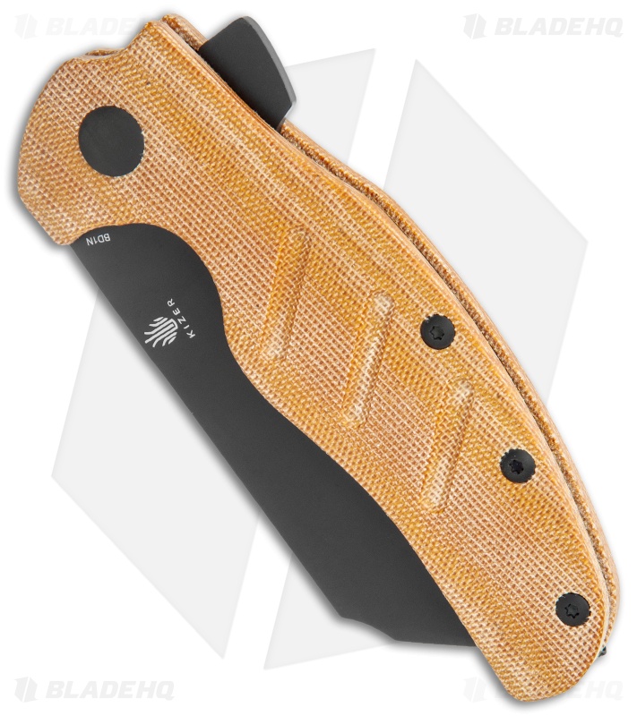 Kizer Vanguard Sheepdog XL C01C Liner Lock Knife Natural Micarta (4" Black)