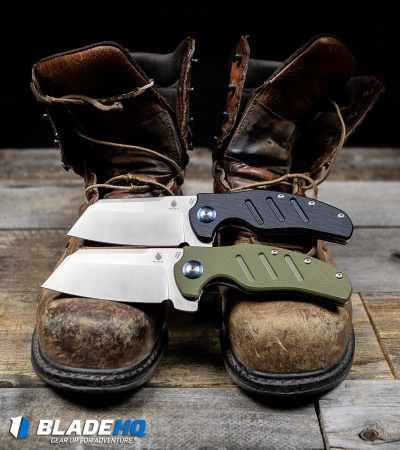Kizer Vanguard Sheepdog Liner Lock Knife Green Micarta  (3.2" Stonewash)