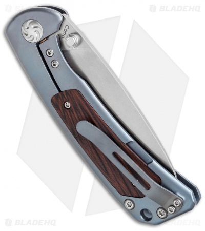 Kizer Corto Frame Lock Knife Blue Titanium/Red G-10 (3.5" Stonewash) Ki4459A2