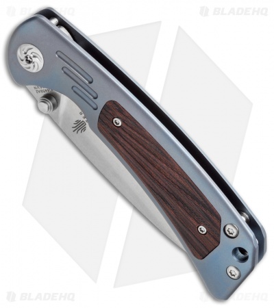 Kizer Corto Frame Lock Knife Blue Titanium/Red G-10 (3.5" Stonewash) Ki4459A2