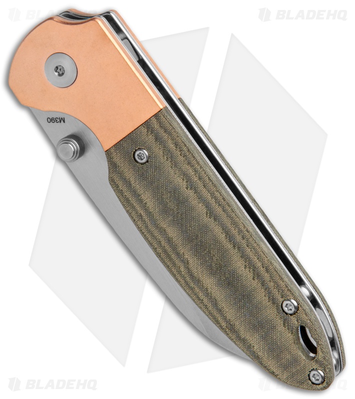 Kizer Conaway Deviant Liner Lock Knife Green Micarta/Copper (3" Satin) 
