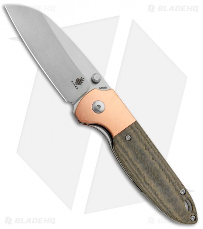 Kizer Conaway Deviant Liner Lock Knife Green Micarta/Copper (3" Satin) 