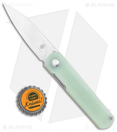 Kizer Feist Front Flipper Knife Natural Jade G-10 (2.8" Stonewash M390) 
