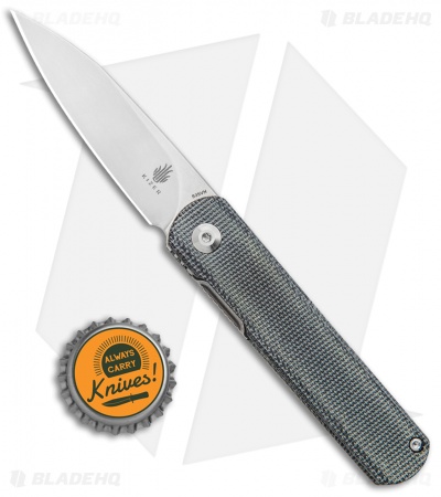 Kizer Lundquist Feist Front Flipper Knife Black Micarta (2.8" Stonewash)