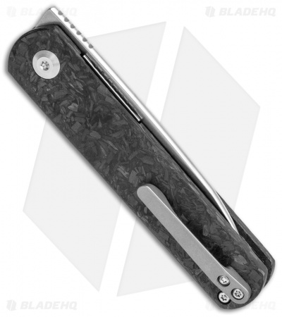 Kizer Lundquist Feist Front Flipper Knife Shred CF (2.8" Stonewash) Ki3499E4