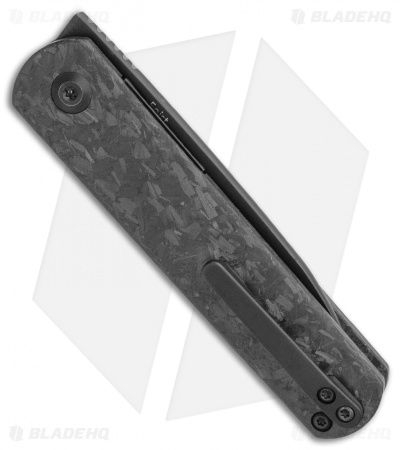 Kizer Lundquist Feist Front Flipper Knife Shredded CF (2.8"Black) - Ki3499EA