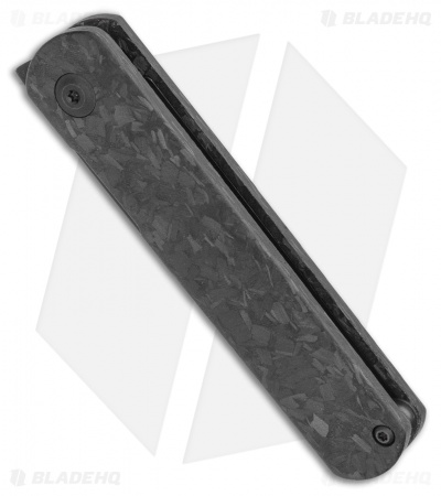 Kizer Lundquist Feist Front Flipper Knife Shredded CF (2.8"Black) - Ki3499EA