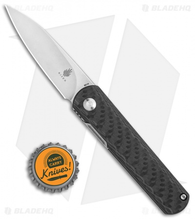 Kizer Vanguard Feist Front Flipper Knife Carbon Fiber (2.8" Stonewash BD1N)