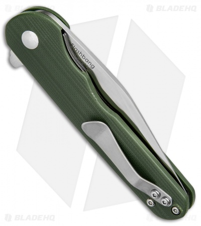 Kizer Vanguard Flashbang A2 Liner Lock Knife Green G-10 (3" Satin)