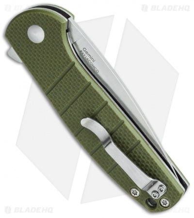 Kizer Vanguard Laconico Gemini Flipper Green G-10 (3.1" Stonewash) V3471N2