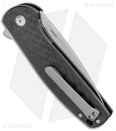 Kizer Laconico Gemini Liner Lock Knife Carbon Fiber (3.125" Stonewash) Ki3471C1