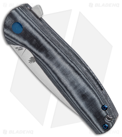 Kizer Vanguard Gemini | Black Micarta + Blue - Blade HQ