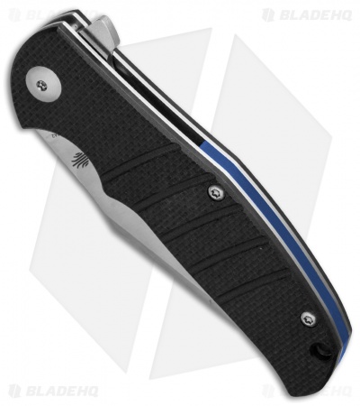 Kizer Vanguard Series Laconico Intrepid Flipper Black G-10 Knife (3.625" Satin)