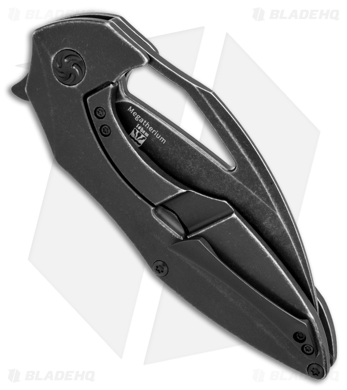 Kizer Isham Megatherium Flipper Knife Titanium (3.6" Black SW) Ki4502A2