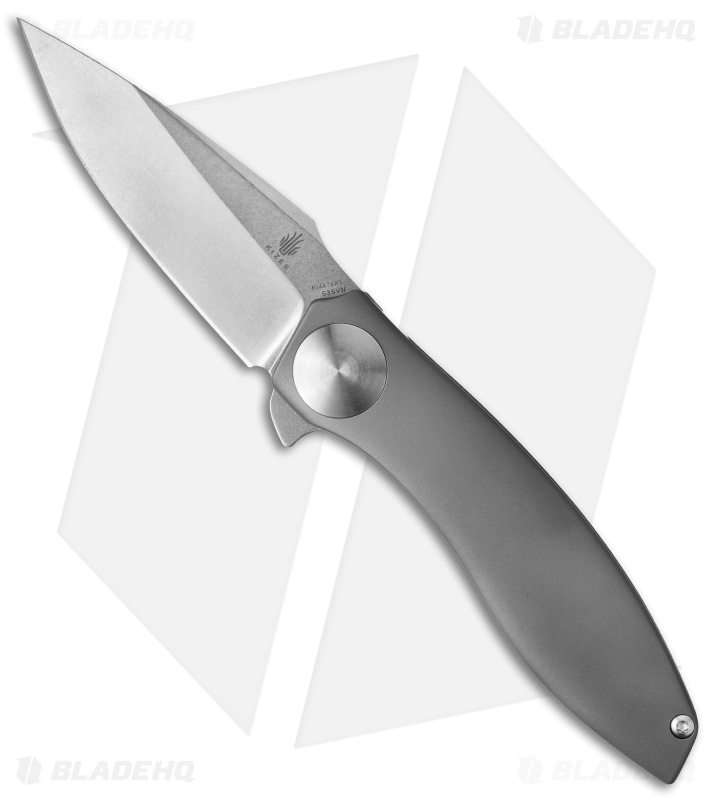 Kizer John Gray S.L.T. Flipper Knife Titanium (3.5" Stonewash) Ki4474A1