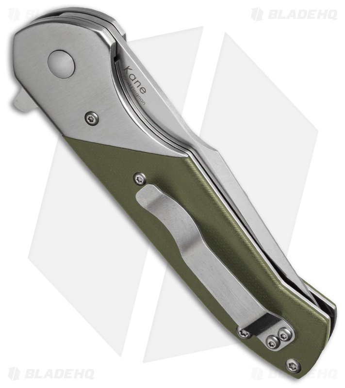 Kizer Vanguard Kane Liner Lock Knife Green G-10 (3.5" Stonewash) V4467A2