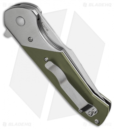 Kizer Vanguard Kane Liner Lock Knife Green G-10 (3.5" Stonewash) V4467A2