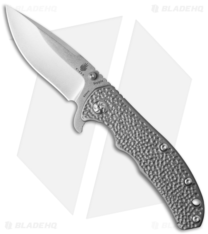 Kizer V3 Bantam Seppia Frame Lock Knife Titanium (3.25" Stonewash) Ki3401 BMM