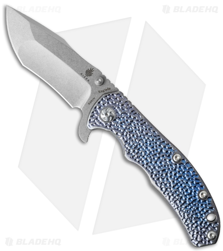 Kizer V3 Bantam Rugiada Tanto Knife Titanium (3.25" Stonewash) Ki3401T1 BMM