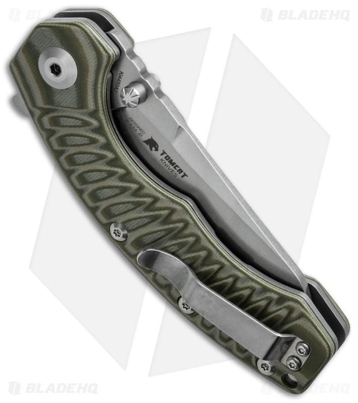 Kizer Tigon Liner Lock Knife Green/Tan G-10 (3.625" Stonewash) Ki4450A2 