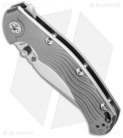Kizer River Cat Frame Lock Knife Titanium (3.375" Stonewash) Ki4456A1