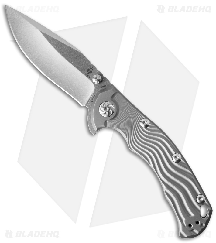 たむあき Damned Designs Anzu XL Frame Lock Knife Titanium (3