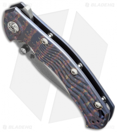 Kizer River Cat Frame Lock Knife Anodized Titanium (3.375" Stonewash) Ki4456A2