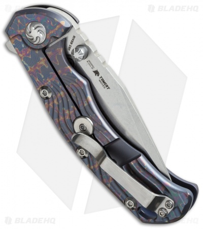 Kizer River Cat Frame Lock Knife Anodized Titanium (3.375" Stonewash) Ki4456A2