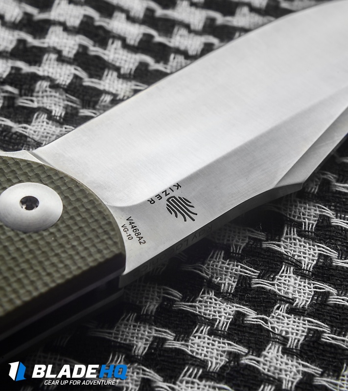 Kizer Vanguard Laconico Intrepid Flipper Green G-10 Knife (3.625" Satin) V4468A2